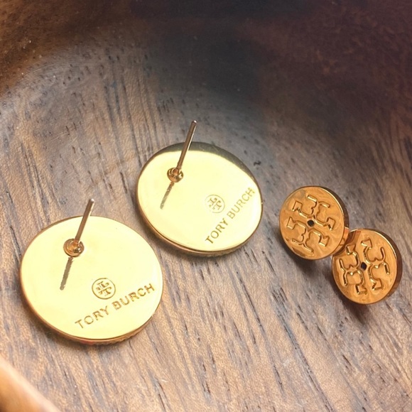 Tory Burch red thin circular stud earrings - Picture 8 of 9